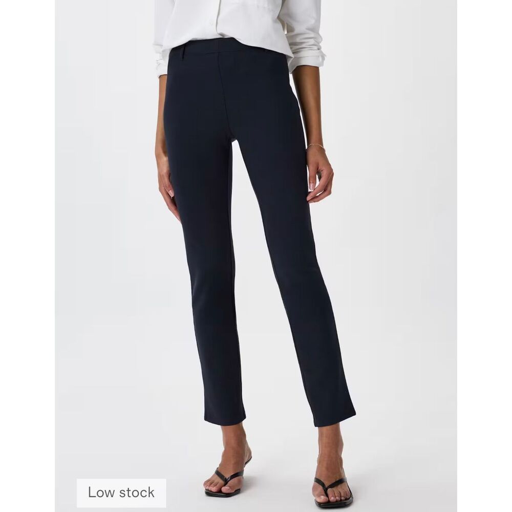 Quince Ultra-Stretch Ponte Straight Leg Pants in Navy NWT Size Medium Tall